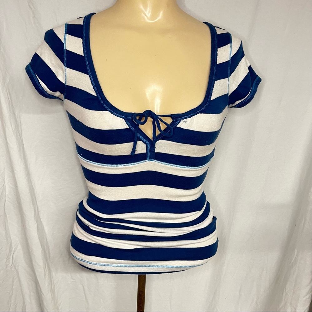 aeropostale, STRETCH, Blue/white strip shirt.